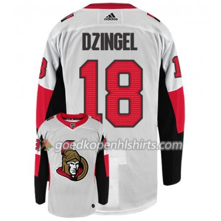 Ottawa Senators RYAN DZINGEL 18 Adidas Wit Authentic Shirt - Mannen
